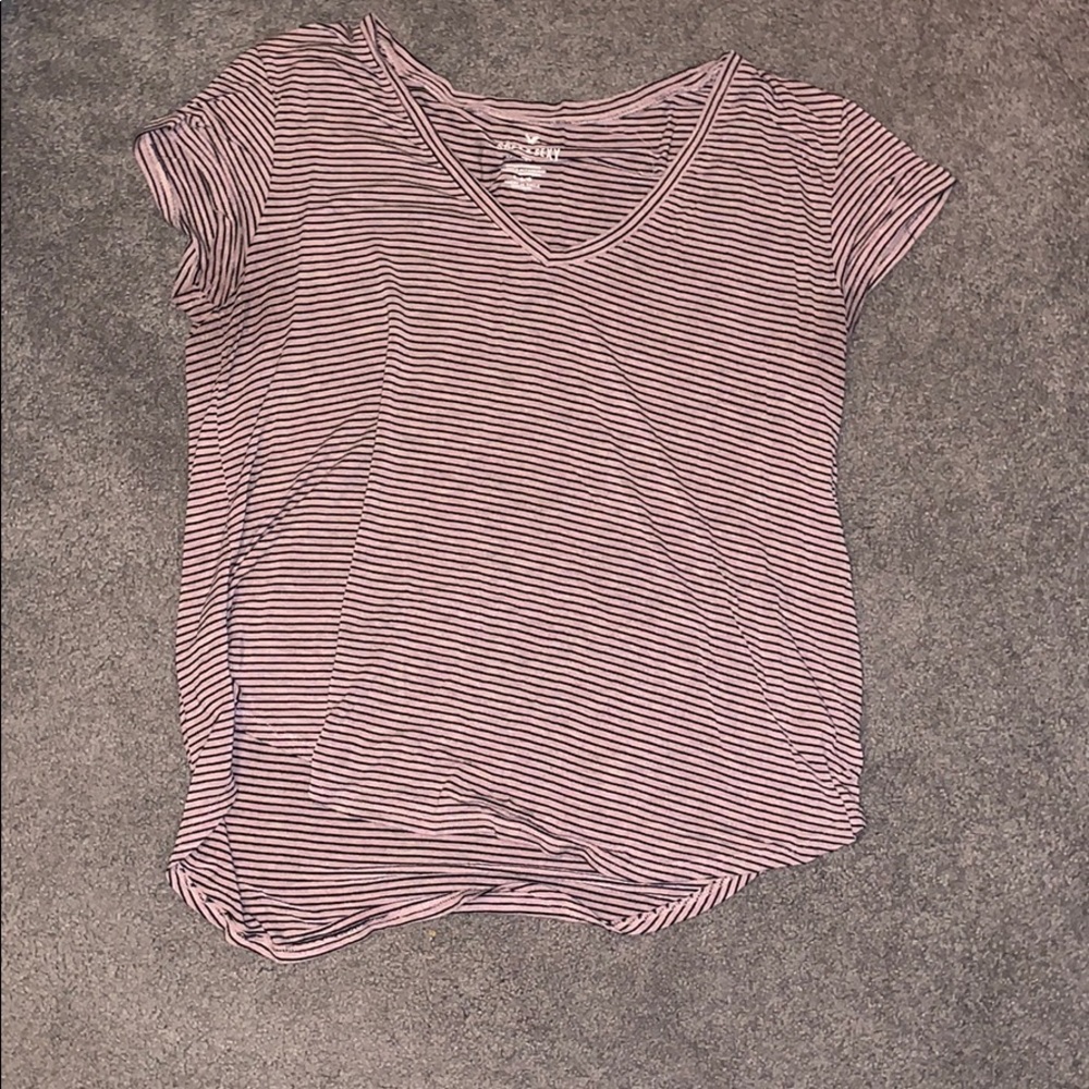 American Eagle Pink Striped Shirt